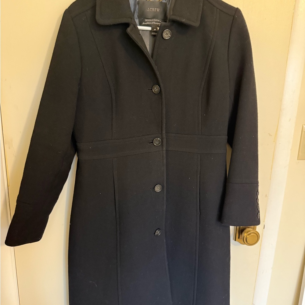J. Crew Double Cloth Black Lady Coat